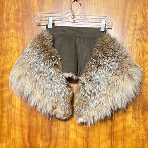 Fox Fur 54" Removable Collar hook and eye closure, Wool lining